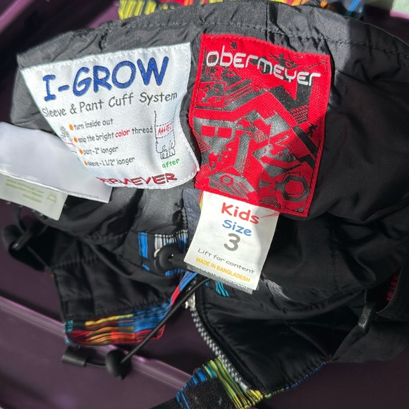 Colorful Kids Snow Bib Overalls Obermeyer size 3 - Picture 3 of 4